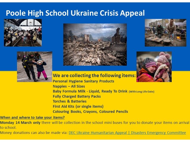 Image of Poole High School Ukraine Crisis Appeal